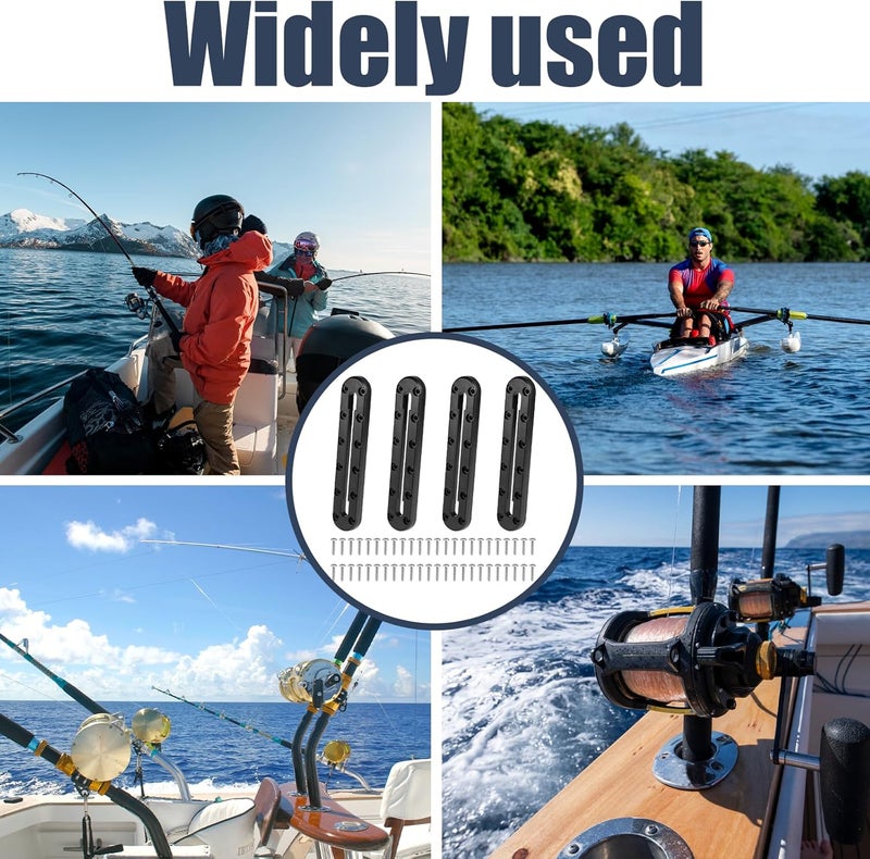 PIHIL Store 9 in Kayak Track Mount, Kayak Rail Track,Kayak Low Profile Gear Track for Fishing Rod Holder, Cup Holder, Paddle Holders, Anchor Cleats,Kayak Track Accessories,12 Holes, 4 Pieces - Image 5